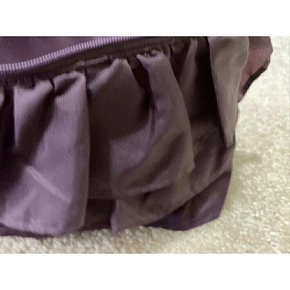 Thirty One Purple Ruffle Wristlet Plum Bag Handbag Clutch Wallet Nylon 608A